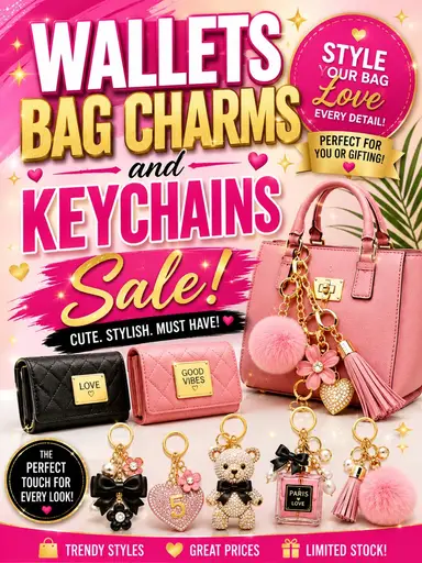 $10 Wallets, $3 Bag Charms, $1 Key Chains