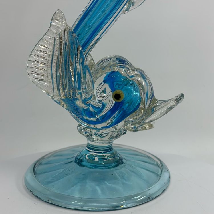 Murano Arte Vetraria Muranese AVeM Art Glass Dolphin Ewer 12” Read