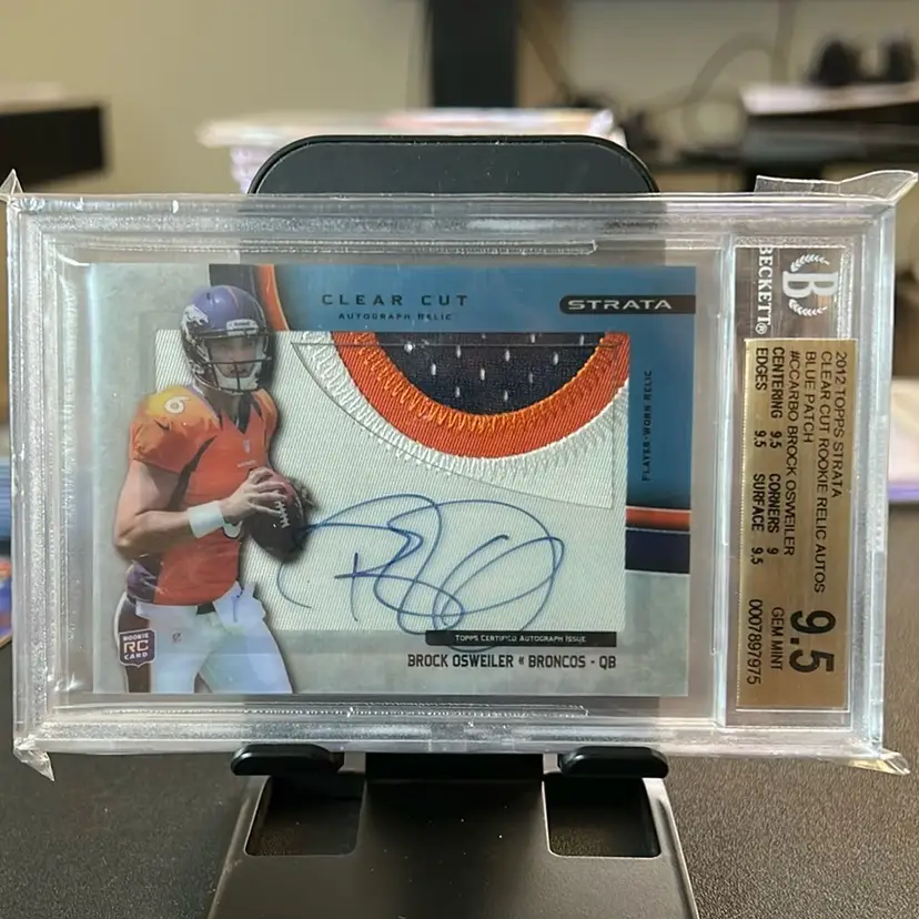 2012 Topps Strata Brock Osweiler Clear Cut Relic Autos /75 BGS 9.5 / 10 Auto