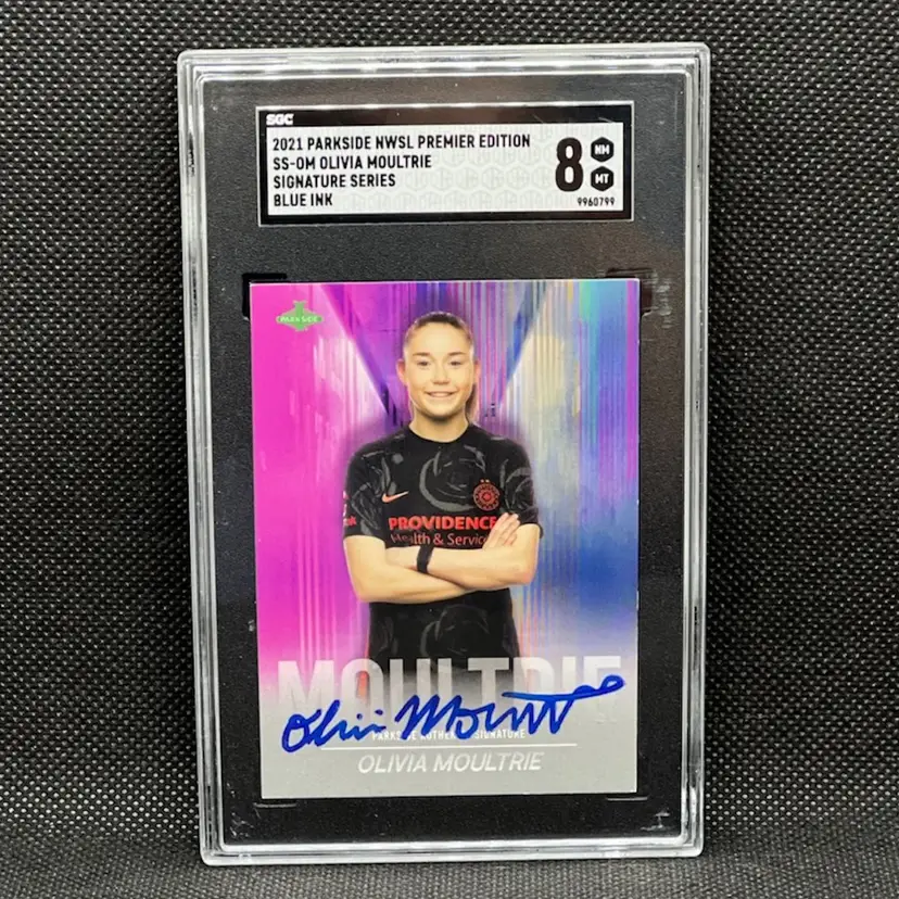 Olivia Moultrie 2021 Parkside NWSL Blue Ink Autograph SGC 8 Portland Thorns Soccer Card