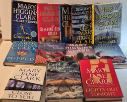 Lot 12 HC Mystery Bks-7 Marh Higgins Clark, 3 Carol Higgins, 2 Mary Jane Clark - Excellent