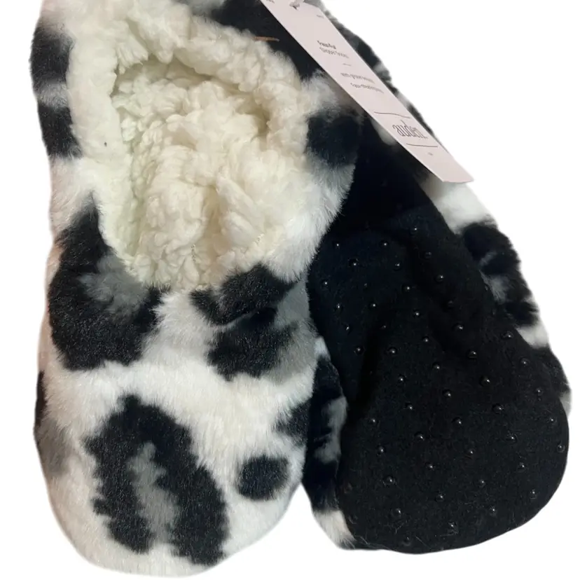 Faux Fur Slipper Socks with Grippers