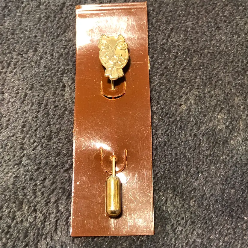 Vintage Gold-Tone Owl Stick Lapel Pin