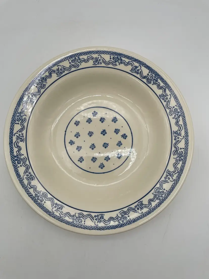 Vintage Oxford Brazil Blue Floral & Rope Pattern Soup Bowl