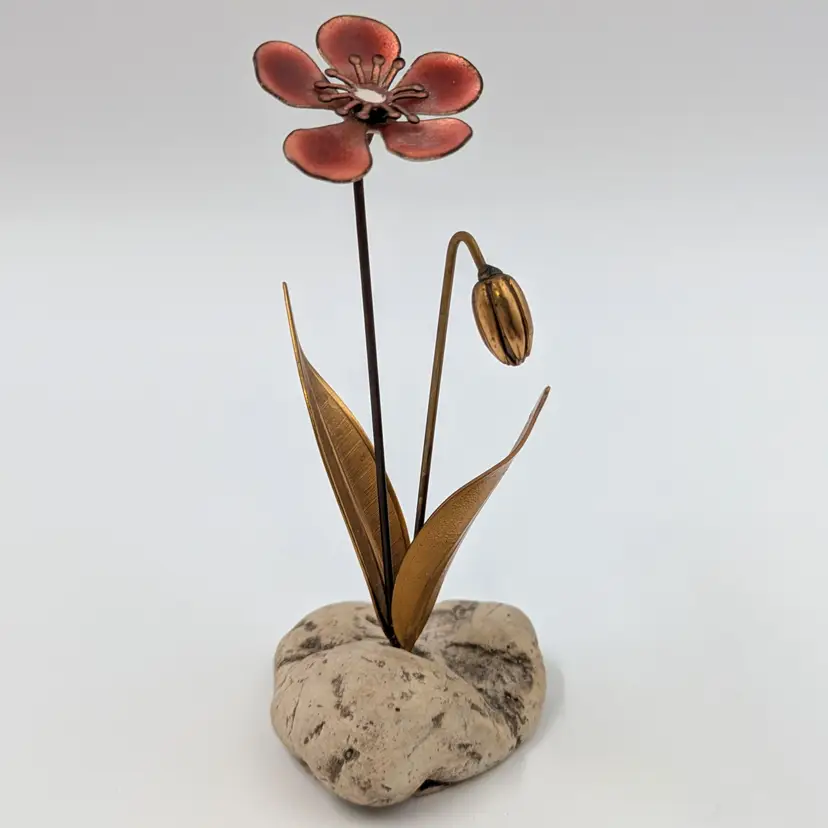 Enamel on Copper Flower Sculpture Bovano of Chershire