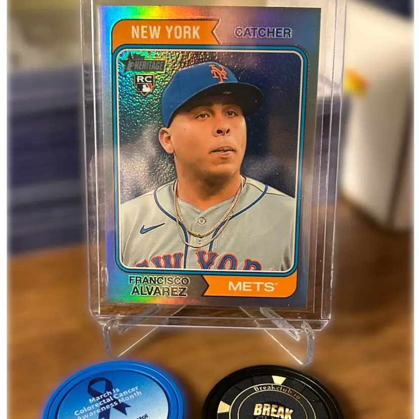 Francisco Alvarez 2023 Topps Heritage Chrome Silver Parallel /374 Rookie Card New York Mets
