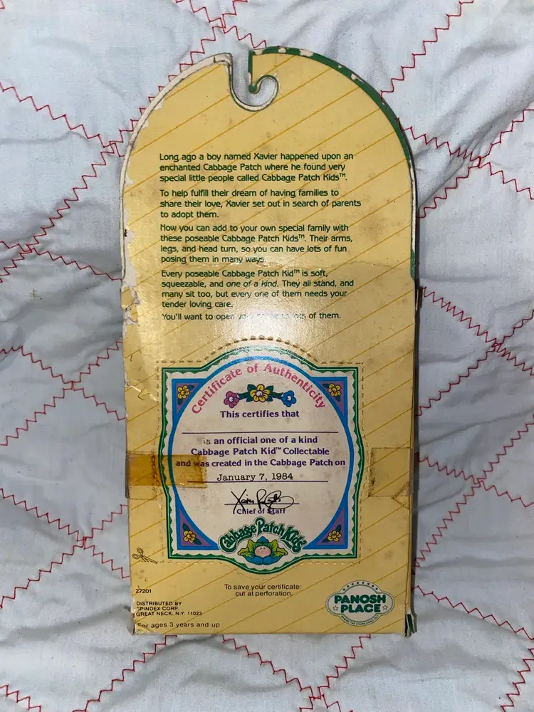 Vintage Cabbage Patch Kids Pose-able Figure Bentley Patrick 4” 1984