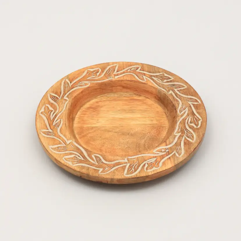 Handcrafted Wood Charger Plate Wooden Dinning Placemat Artisan Wood Tableware