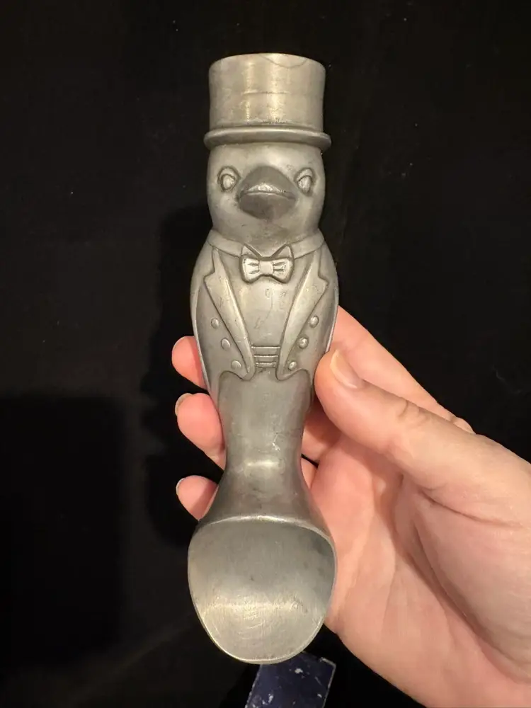 Vintage Dansk Penguin Pewter Ice Cream Scooper In Box