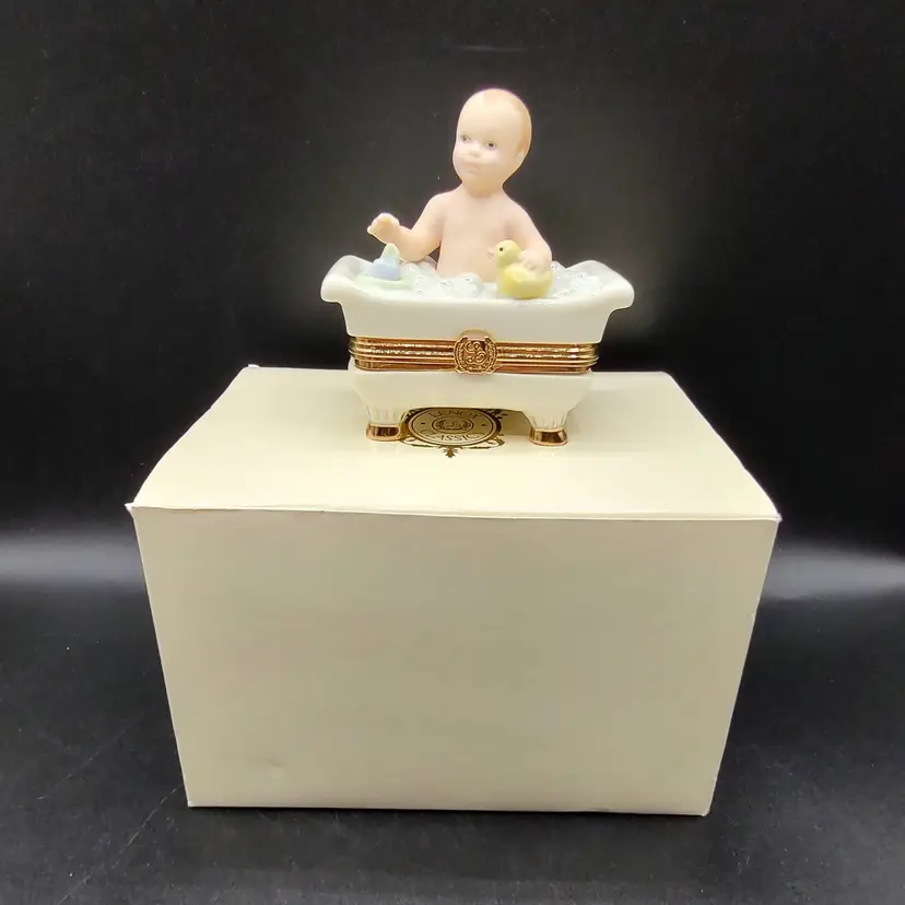 Lenox Treasures " Baby Bubbles Boy" Porcelain Trinket Box