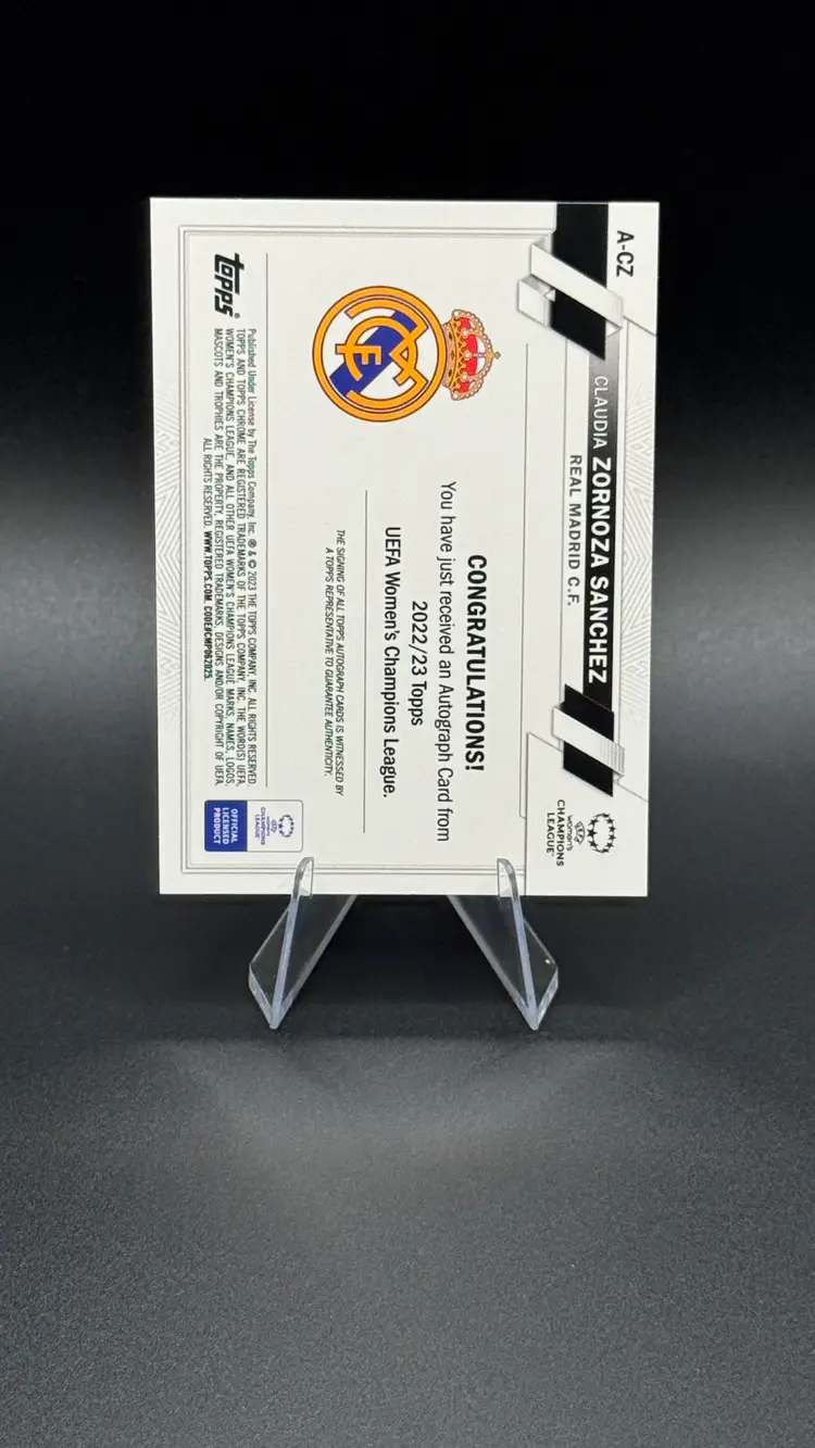 Claudia Zornoza Sanchez 2022/23 Topps Chrome UEFA Women Base Auto Real Madrid