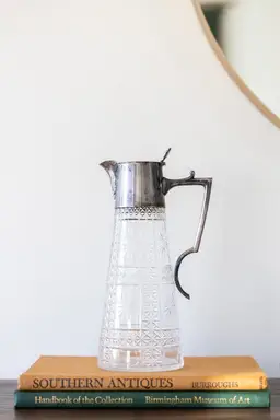 Silver-Plated Claret Jug with Cut Glass Body