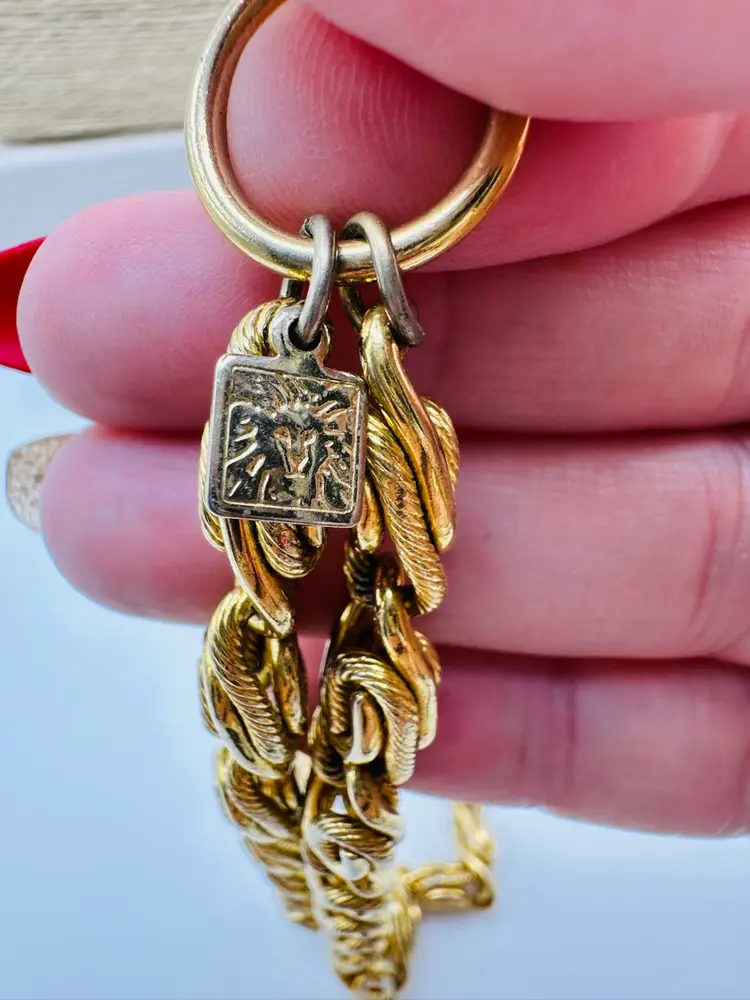 Vintage Anne Klein Heavy Barrel Rooe Gold Chain Necklace