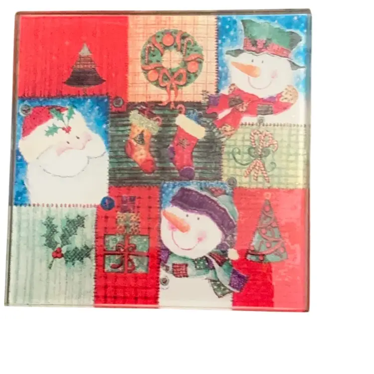 Christmas Holiday Design Glass Coasters