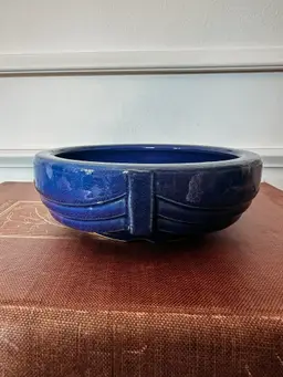 Vintage MCM Blue Pottery Bowl