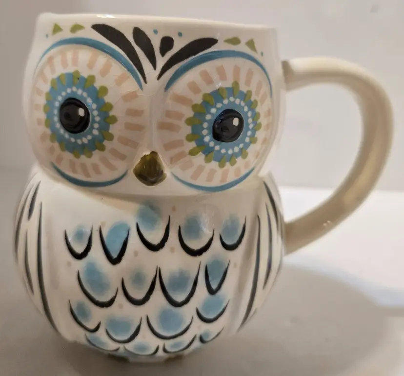 Natural Life Owl Mug "Opal" - Hand-Painted Ceramic - Love the Moment - 2015
