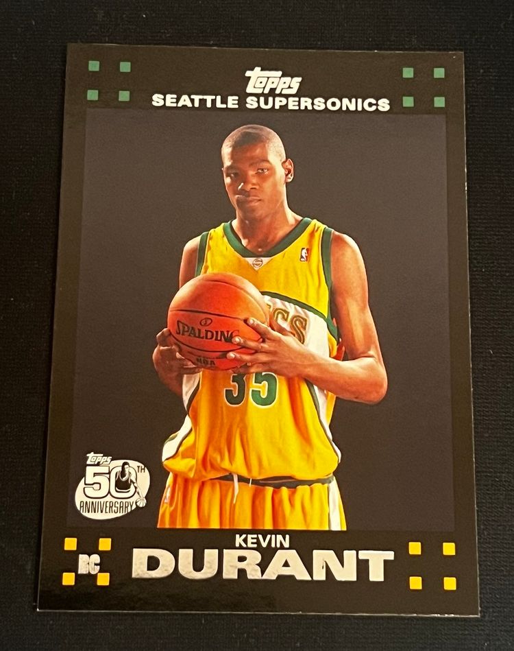 KEVIN DURANT 2007-08 Topps Rookie Card RC #112 Seattle Supersonics Houston Rockets