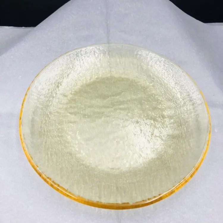 Fire & Light? Recycled Glass 6.5" Saucer Dessert, Bread Plate Citrus Yellow