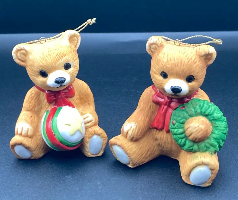 After Christmas Sale! 🎉🎉🎉 2 Teddy Bear Ornaments (1 1/2” x 2 1/2”)