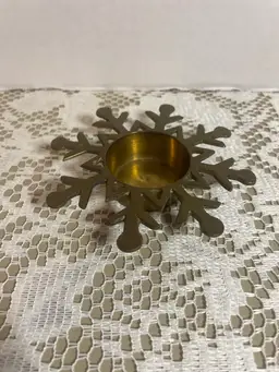 Brass Snowflake Votive Holder