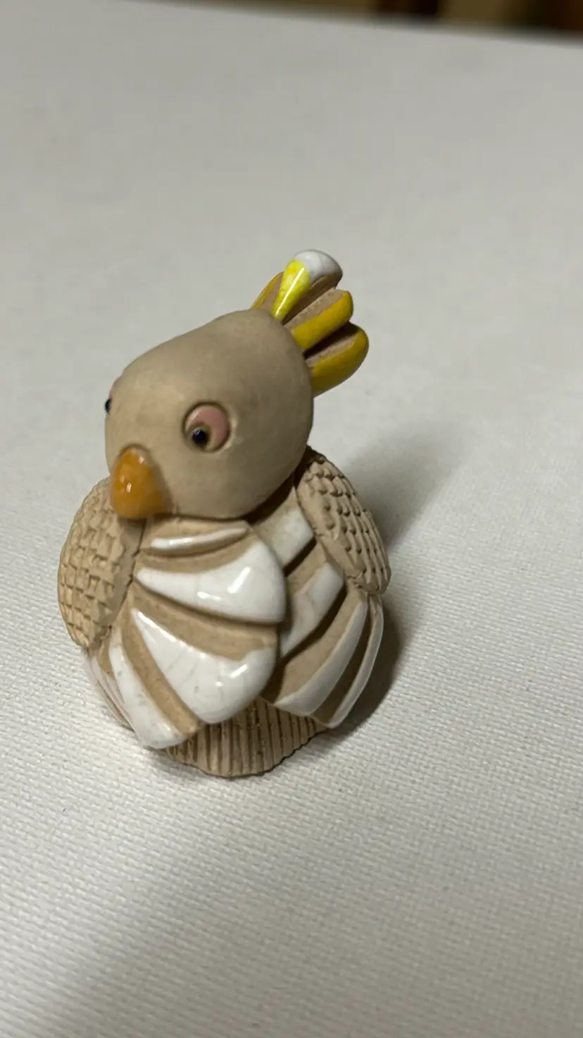 Artesania Rinconada Uruguay Art Pottery Baby Cockatoo Figurine