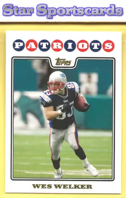 2008 Topps #124 Wes Welker Gold Foil New England Patriots