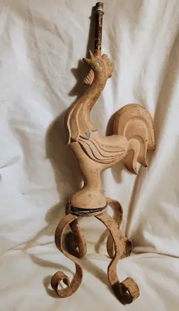 Antique cast iron Rooster Electric lamp