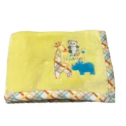 Little Beginnings 39x29 Zoo Buddies Yellow Orange Giraffe Panda Baby Blanket
