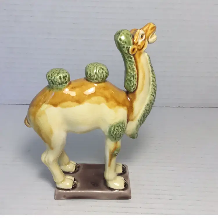 Vintage Chinese Ceramic Pottery Glazed Camel 