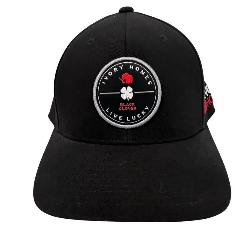 Lucky Black Clover Ivory Homes Red & Black Golf Snapback