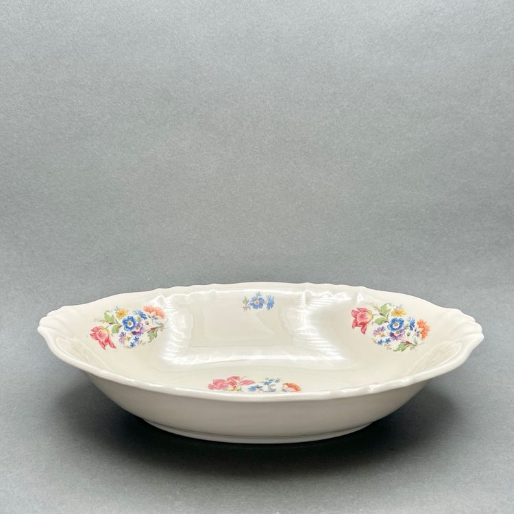 Vintage O.P. Co. Syracuse China SS Oval Vegetable Serving Bowl With Florals