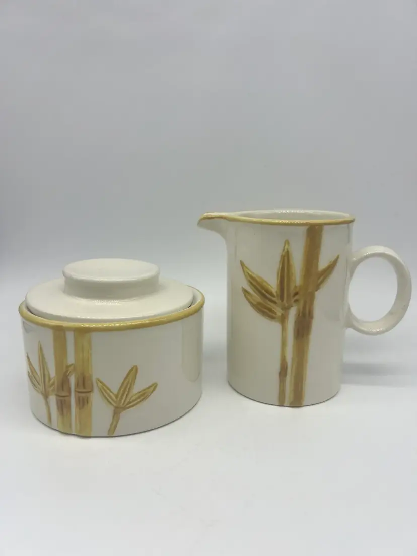Bamboo Cream & Sugar Set