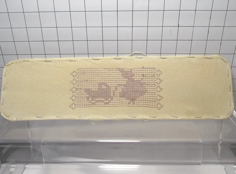 VTG Huck Towel Needlework Woman/Baby Carriage