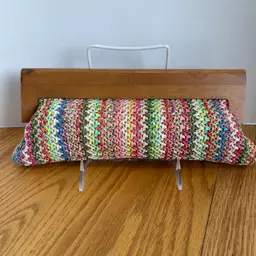 Crocheted Small Vintage Clutch Colorful Magnetic Opens Wide Rare Find Boho Glam