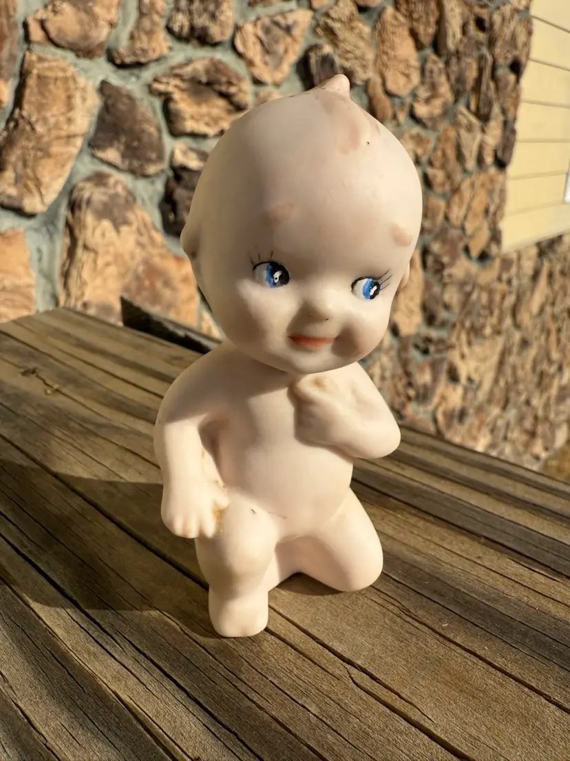 MidCentury Japanese Bisque Kewpie Doll Figurine  Action Pose