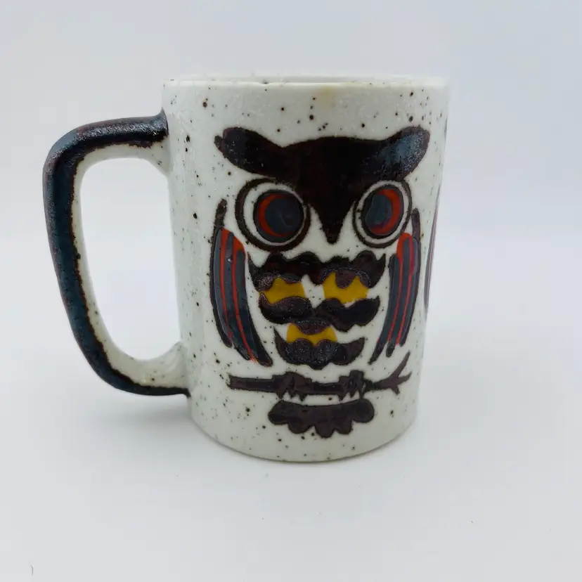 Vintage Adorable Groovy Owl Stoneware Mug