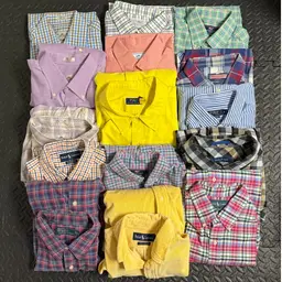 Men’s Reseller Lot - 15 Long Sleeve Button Down Shirts - Ralph Lauren Polo, Vineyard Vines, Peter Millar, Southern Tide, LL Bean