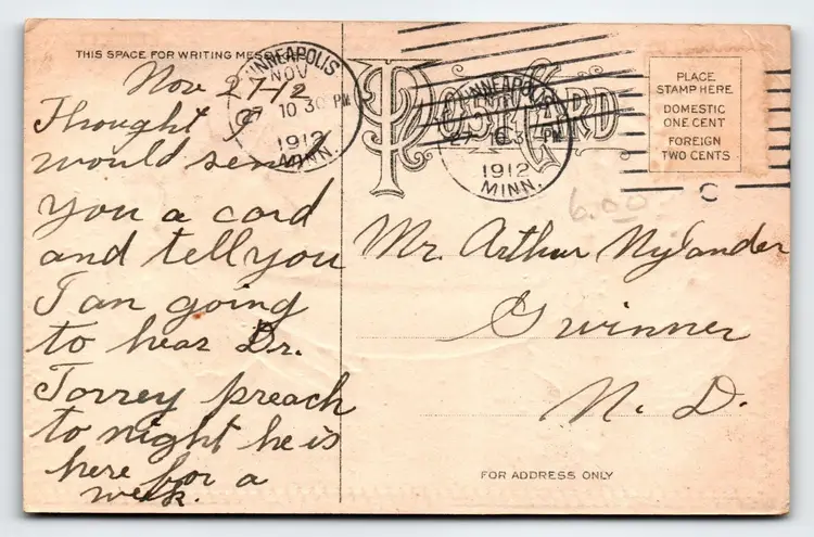 Postcard Thanksgiving Greetings Turkey Victorian Girl Textured 1912 Vintage