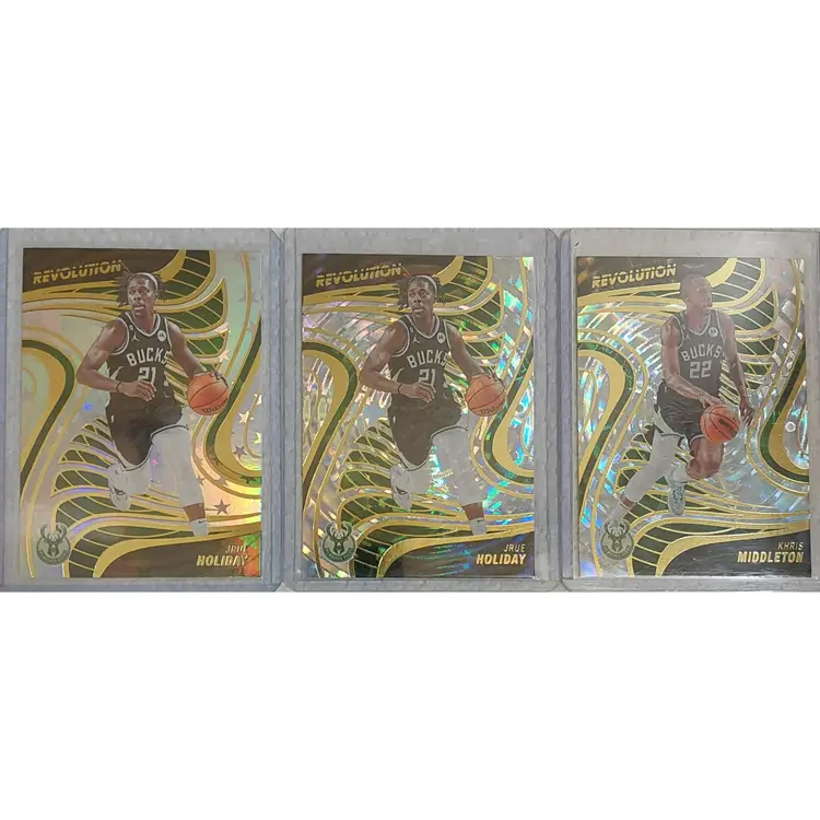 2022-23 Panini Revolution Bucks Lot X3 Jrue Holiday Khris Middleton Fractal SPs