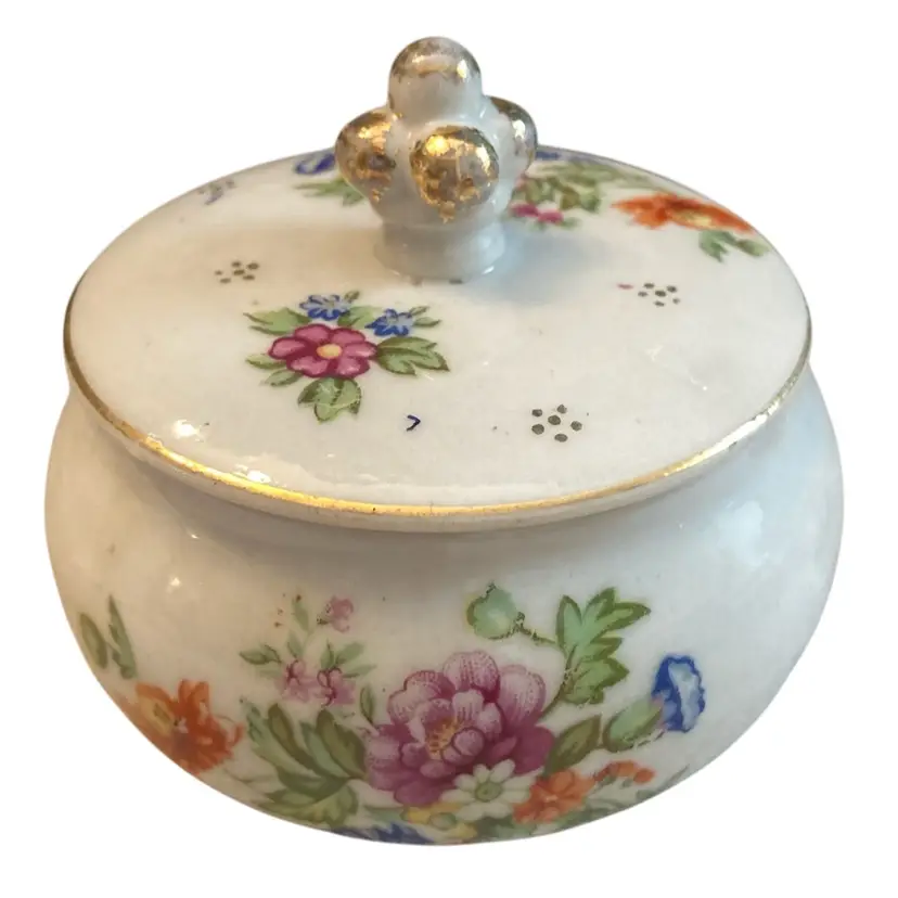 Porcelain Trinket Bowl Or Sugar Bowl With Lid