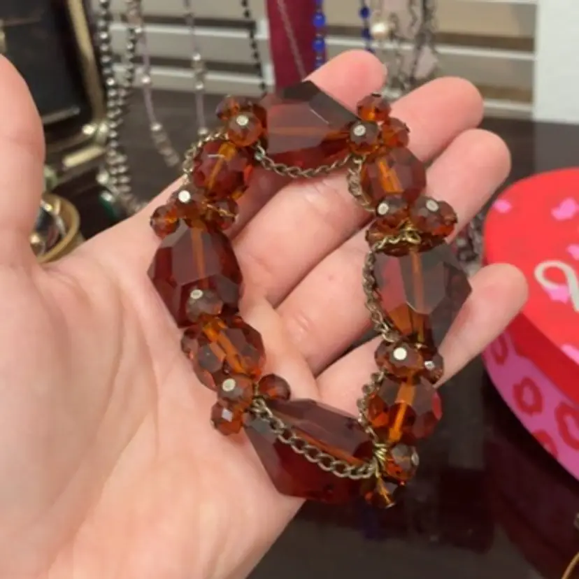 Amber Glass Stretch Bracelet