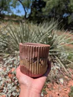 4” Earthy High Textured Turtleneck Concrete Planter