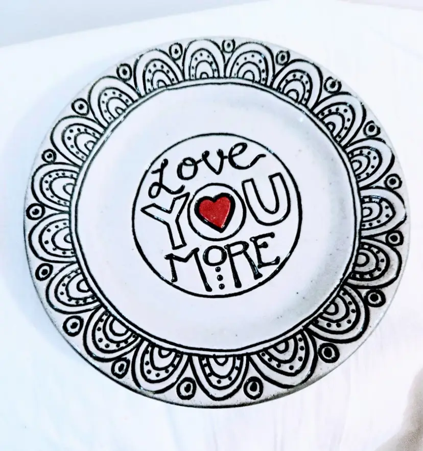 Original Ben Behunin "Love You More" engraved mini plate - 6" round