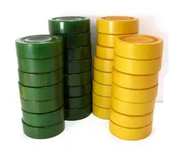 1.48" Bakelite Large Green Yellow Backgammon Checkers 37.75mm 425 Grams