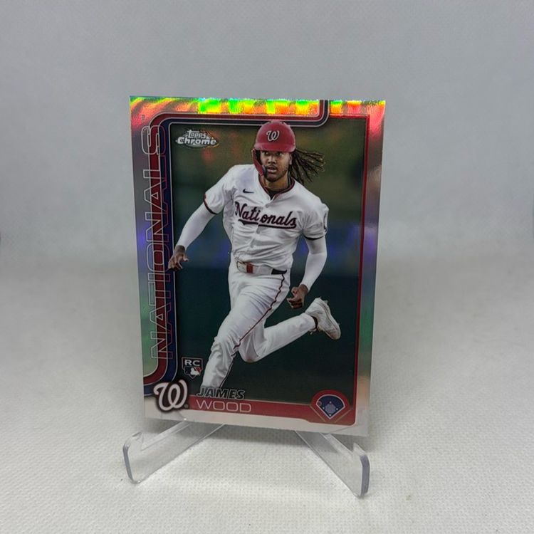 2025 Topps Chrome Baseball James Wood Rc Refractor Washington Nationals