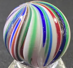 1.25" Signed Multicolored Onion Skin Twist Marble Front And Back Photos