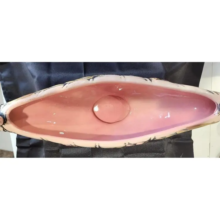 VTG Art Pottery Hull MCM Console Pink Bowl