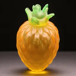 Glass Works Pineapple Paperweight 4 1/2” Tall 1#1oz UV glow