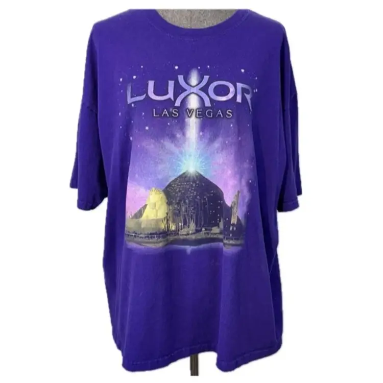 VINTAGE LUXOR HOTEL LAS VEGAS SHIRT MENS 2XL XXL NEVADA SPHINX PYRAMID SPARKLES