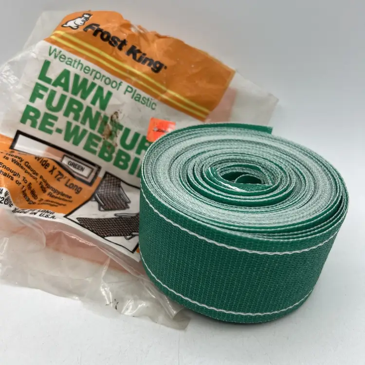 FROST KING 2 1/4" 36' Long DARK GREEN Weatherproof Lawn Furniture Webbing READ
